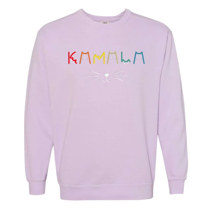 Commala Cat Lettering Positive Funny Cat Letters Gift Garment-Dyed Sweatshirt