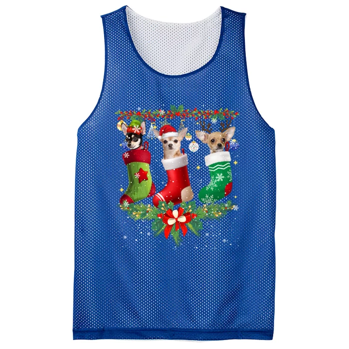 Chihuahua Christmas Lights Gift Funny Xmas Dog Lover Gift Mesh Reversible Basketball Jersey Tank