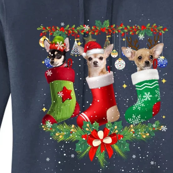 Chihuahua Christmas Lights Gift Funny Xmas Dog Lover Gift Women's Pullover Hoodie