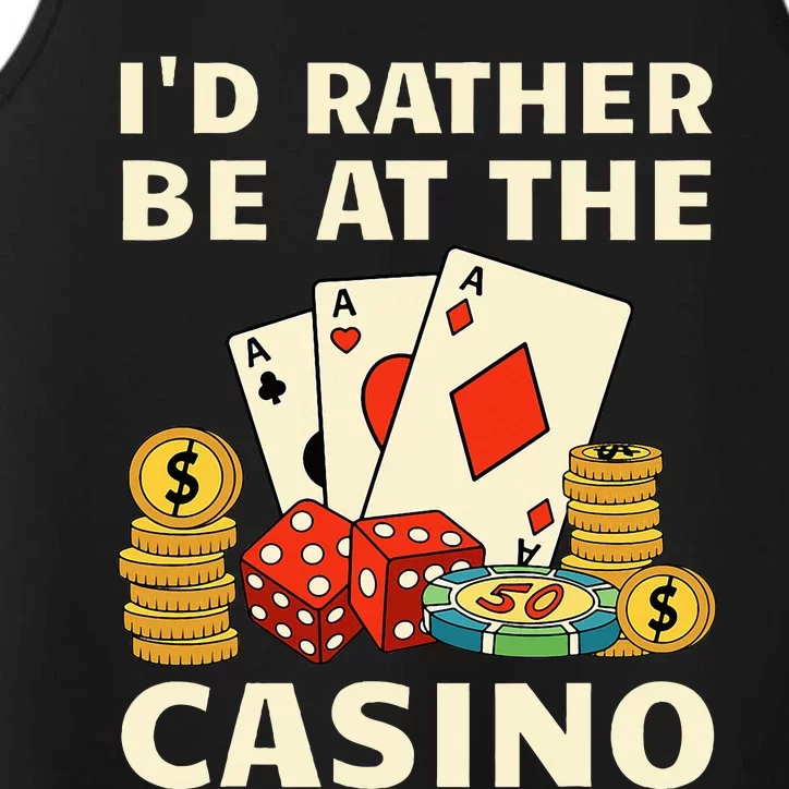 Cool Casino Lover Art Casino Gambling Gambler Performance Tank