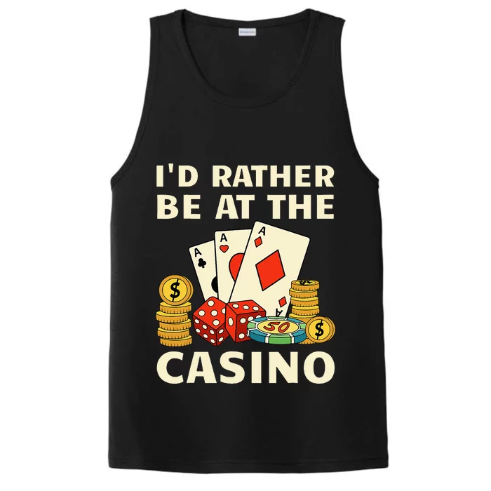 Cool Casino Lover Art Casino Gambling Gambler Performance Tank