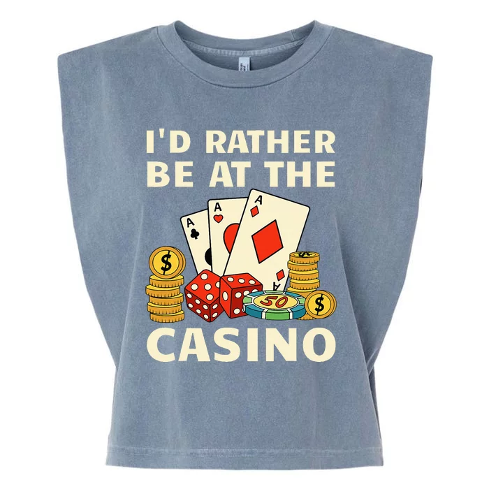 Cool Casino Lover Art Casino Gambling Gambler Garment-Dyed Women's Muscle Tee