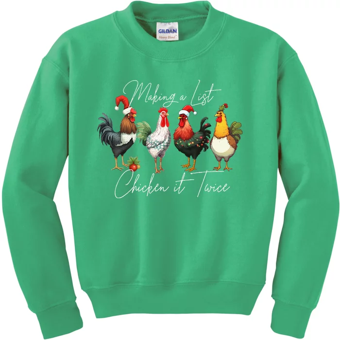 Christmas Chicken Lover Xmas Santa Hat Funny Farm Gift Kids Sweatshirt