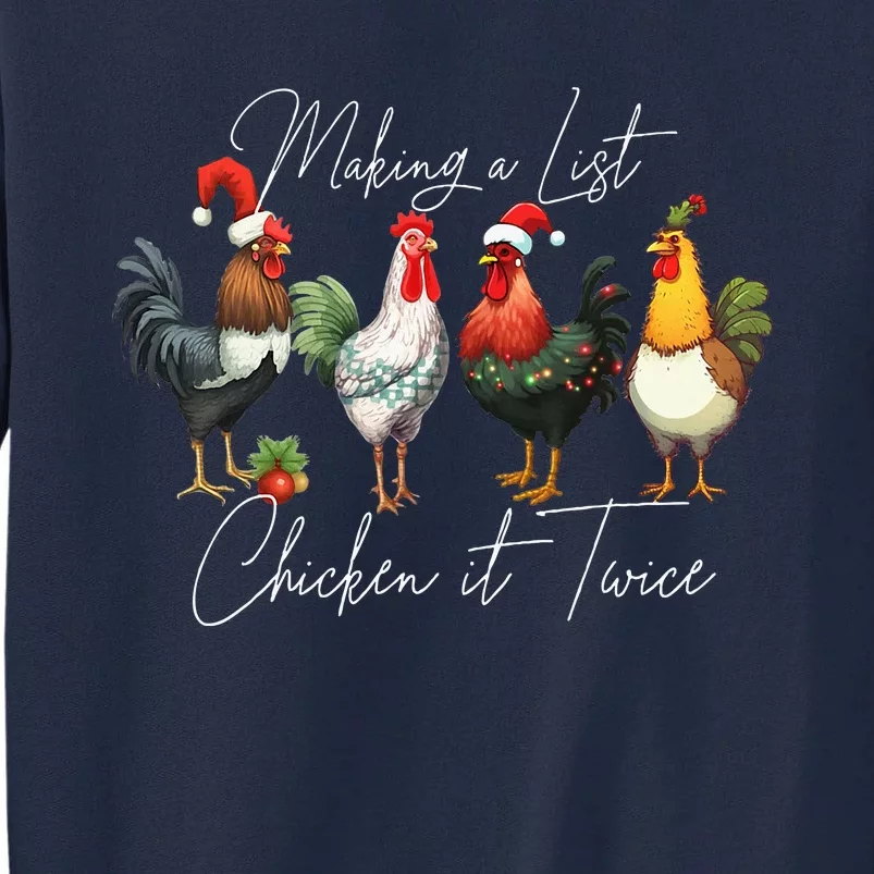 Christmas Chicken Lover Xmas Santa Hat Funny Farm Gift Tall Sweatshirt