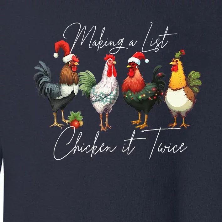 Christmas Chicken Lover Xmas Santa Hat Funny Farm Gift Toddler Sweatshirt