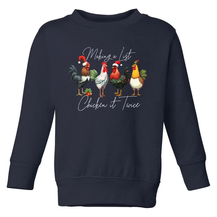 Christmas Chicken Lover Xmas Santa Hat Funny Farm Gift Toddler Sweatshirt