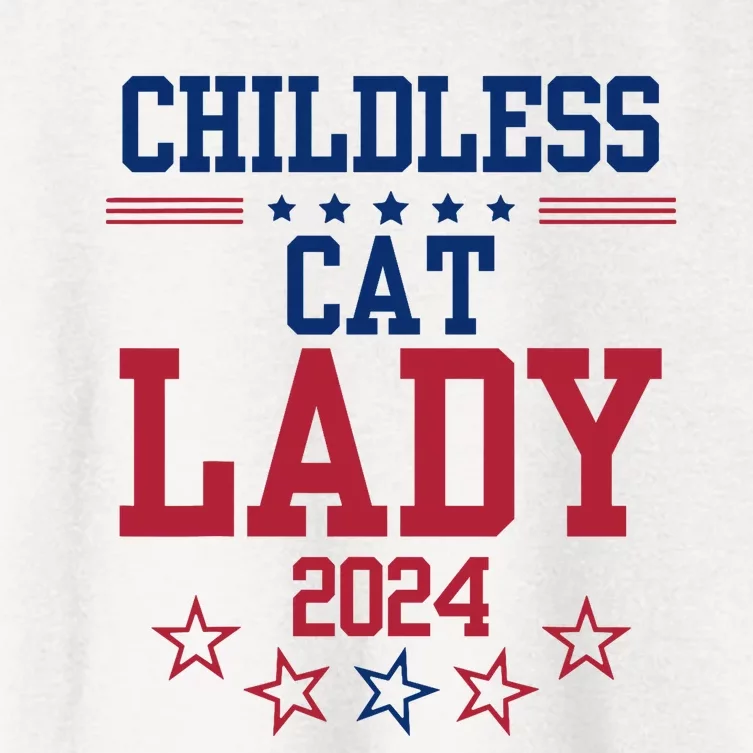 Childless Cat Lady 2024 Funny Political Elections Democrat Women's Crop Top Tee