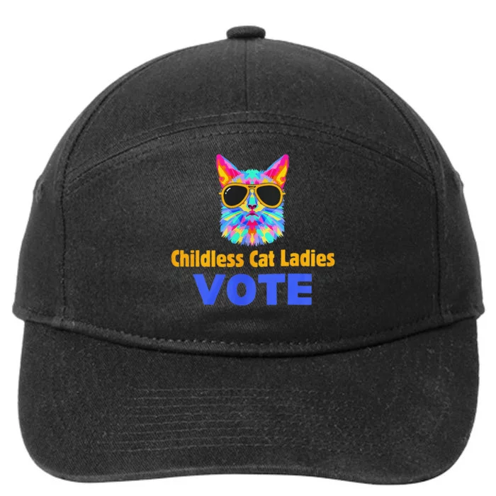 Childless Cat Ladies Vote Blue Gift 7-Panel Snapback Hat