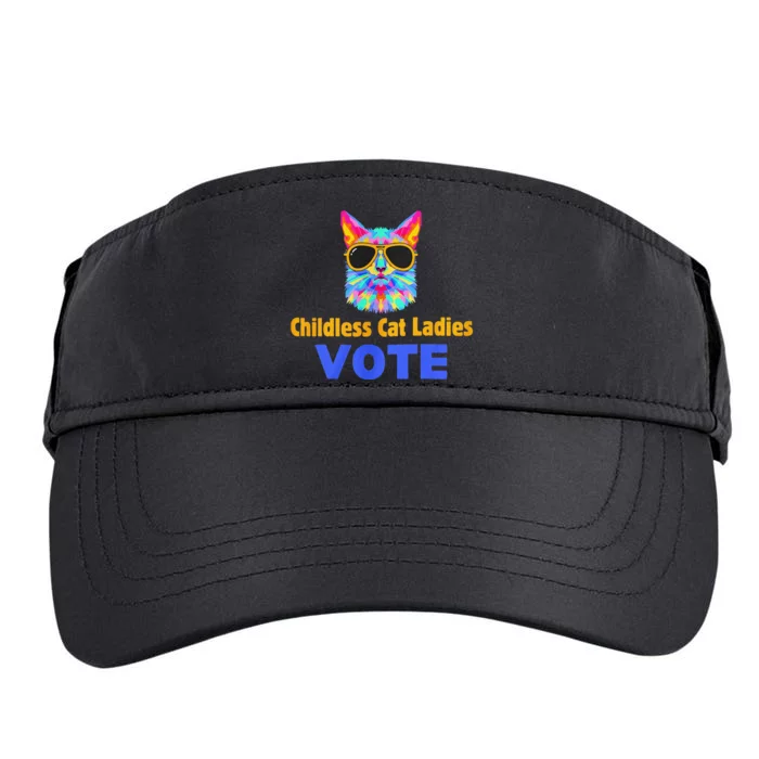 Childless Cat Ladies Vote Blue Gift Adult Drive Performance Visor