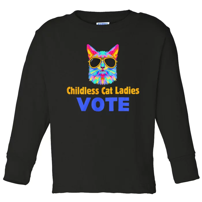 Childless Cat Ladies Vote Blue Gift Toddler Long Sleeve Shirt