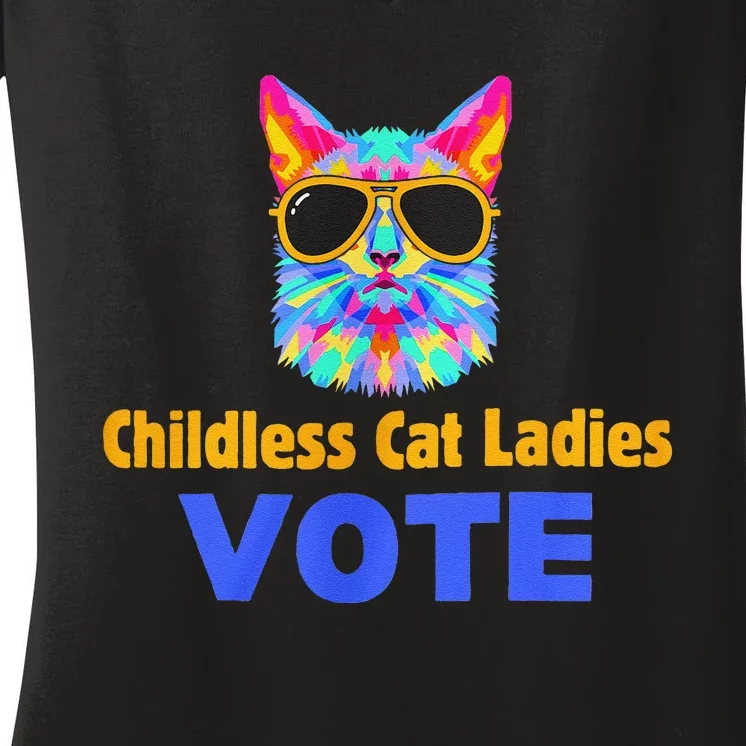 Childless Cat Ladies Vote Blue Gift Women's V-Neck T-Shirt