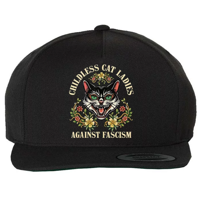 Childless Cat Ladies Against Fascism Gift Wool Snapback Cap