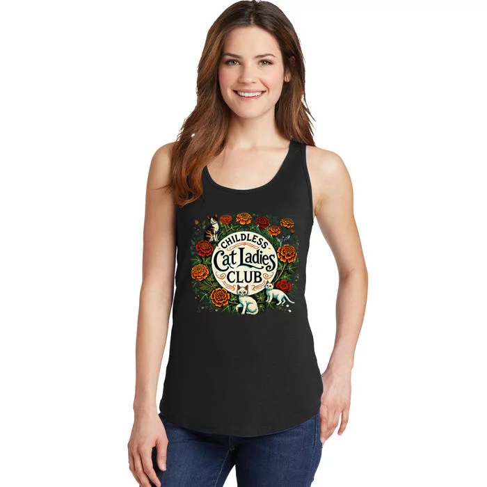 Childless Cat Ladies Club Illustration Ladies Essential Tank