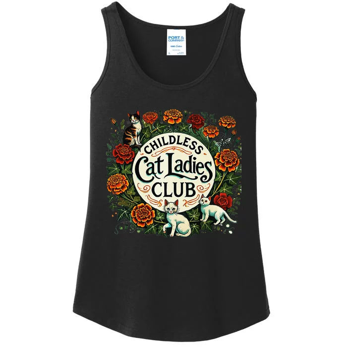 Childless Cat Ladies Club Illustration Ladies Essential Tank