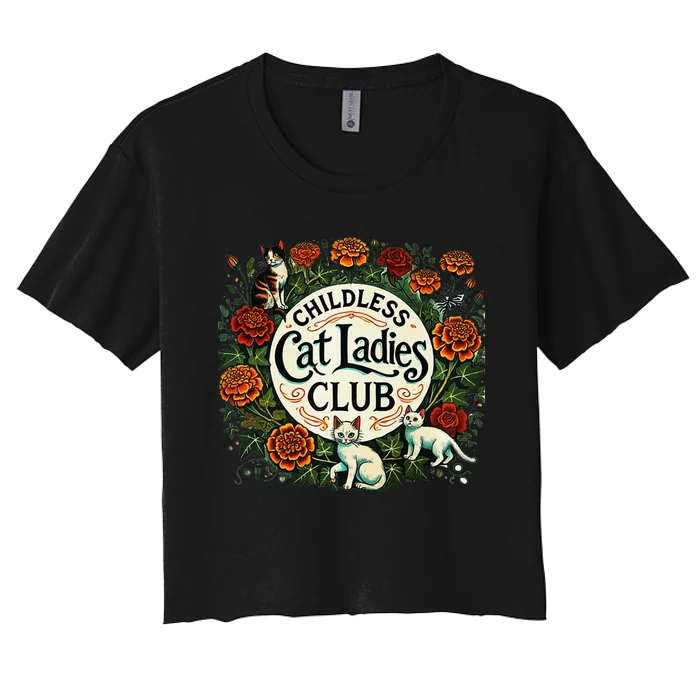 Childless Cat Ladies Club Illustration Women's Crop Top Tee