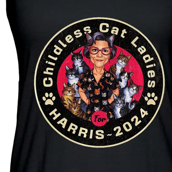 Childless Cat Ladies For Harris For President 2024 Ladies Essential Flowy Tank