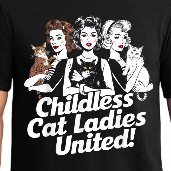 Childless Cat Ladies United Funny Democrat Political Pajama Set