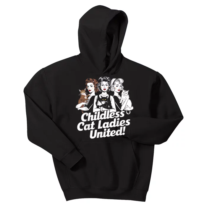 Childless Cat Ladies United Funny Democrat Political Kids Hoodie