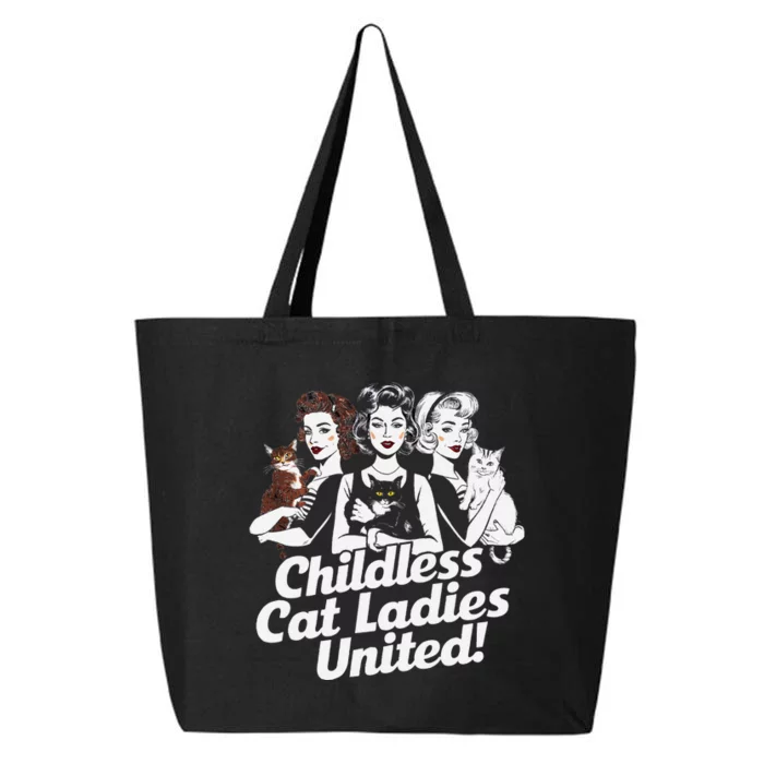 Childless Cat Ladies United Funny Democrat Political 25L Jumbo Tote