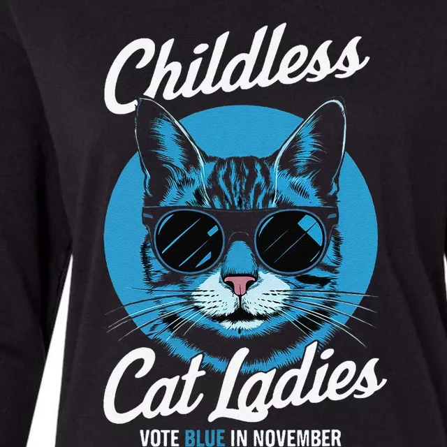 Childless Cat Ladies Vote Blue In November Democrats Liberal Gift Womens Cotton Relaxed Long Sleeve T-Shirt