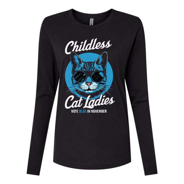 Childless Cat Ladies Vote Blue In November Democrats Liberal Gift Womens Cotton Relaxed Long Sleeve T-Shirt