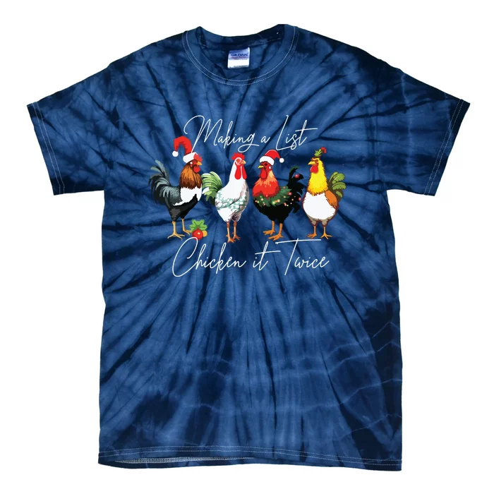 Christmas Chicken Lover Xmas Santa Hat Funny Farm Gift Tie-Dye T-Shirt