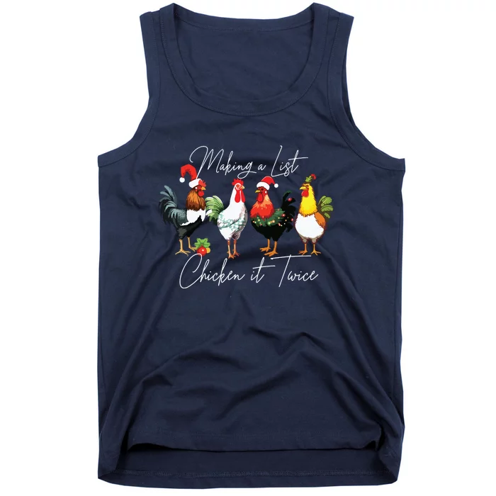 Christmas Chicken Lover Xmas Santa Hat Funny Farm Gift Tank Top