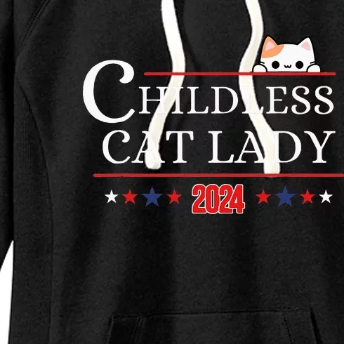 Childless Cat Lady 2024 Women's Fleece Hoodie