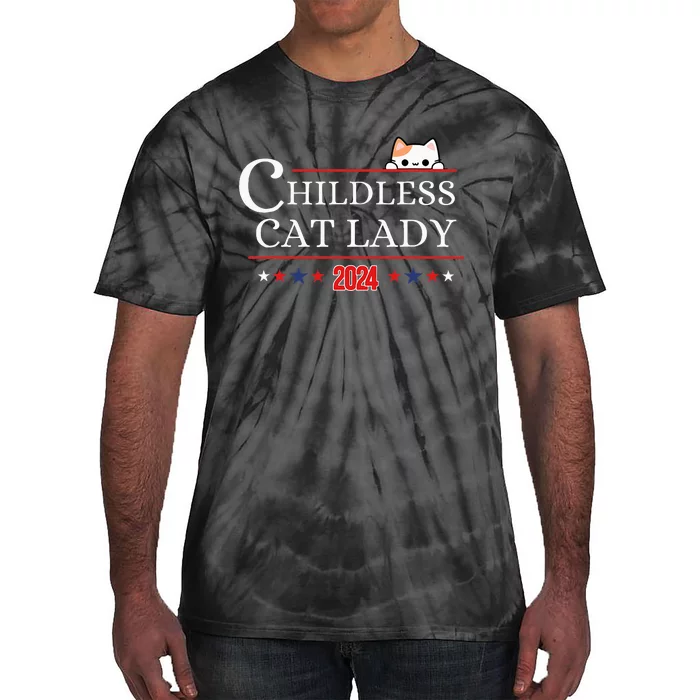 Childless Cat Lady 2024 Tie-Dye T-Shirt