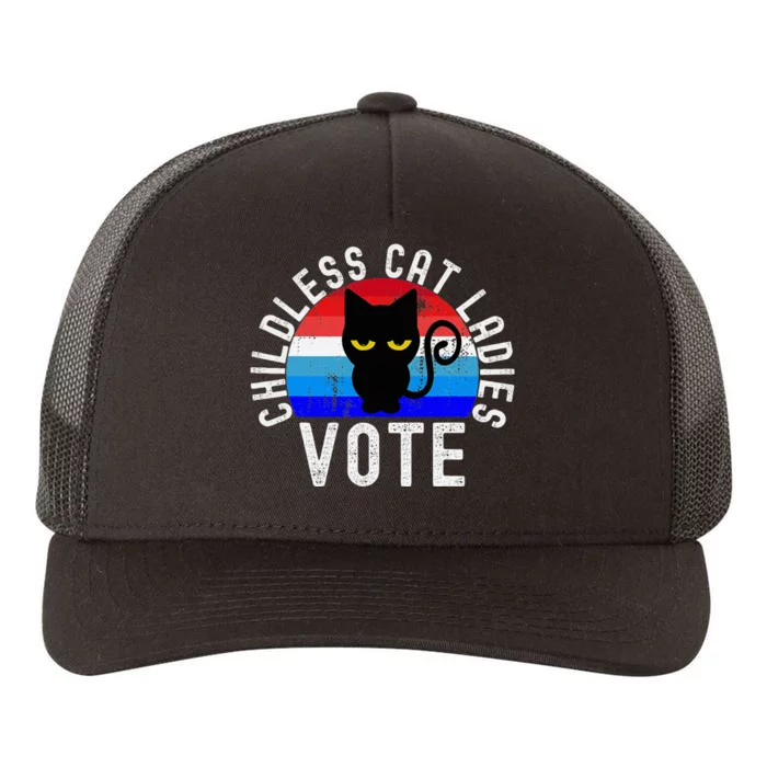 Childless Cat Ladies Vote Funny 2024 Yupoong Adult 5-Panel Trucker Hat