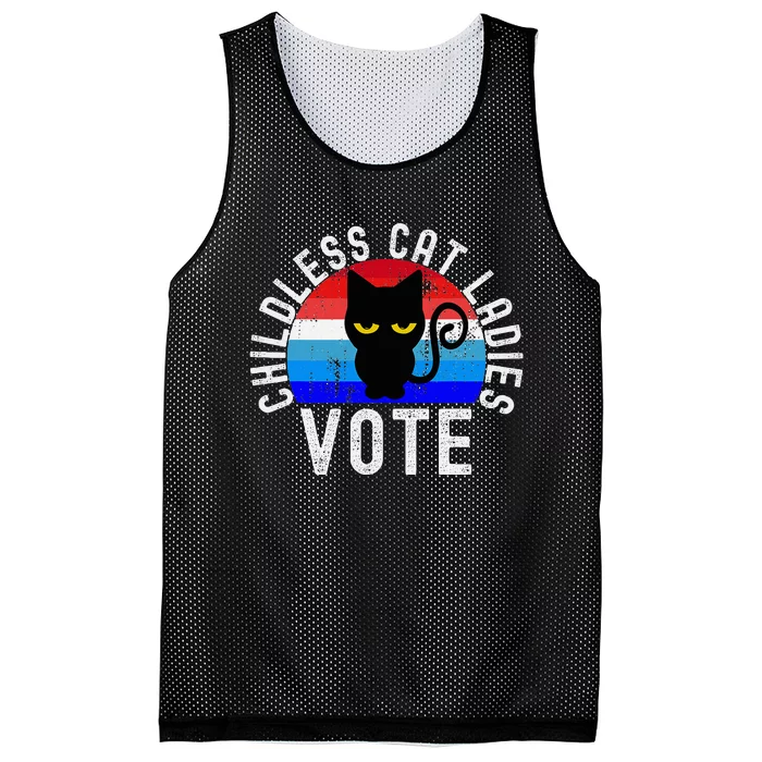 Childless Cat Ladies Vote Funny 2024 Mesh Reversible Basketball Jersey Tank