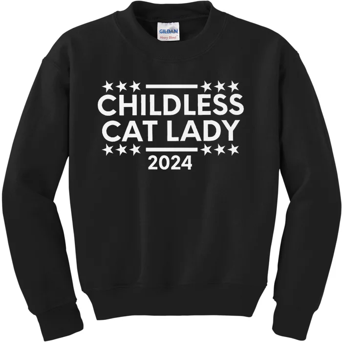 Childless Cat Lady 2024 Kids Sweatshirt