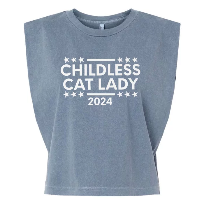 Childless Cat Lady 2024 Garment-Dyed Women's Muscle Tee