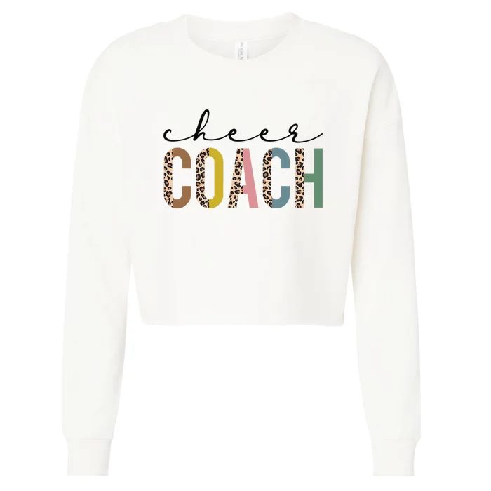 Cheer Coach Leopard Cheerleading Props Cute Cheer For Coach Cropped Pullover Crew