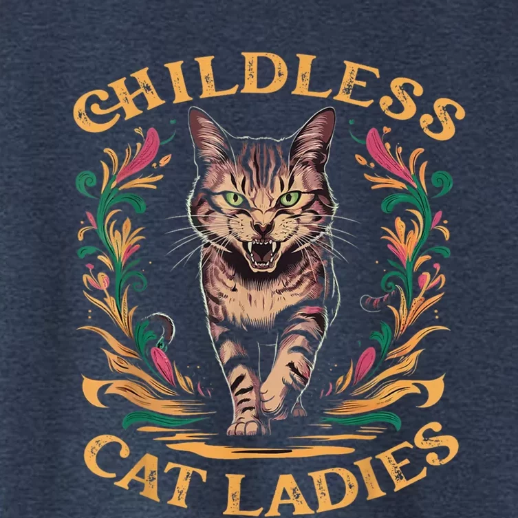 Childless Cat Ladies 2024 Cat Lady Voting For Kamala Harris 2024 Women's Crop Top Tee