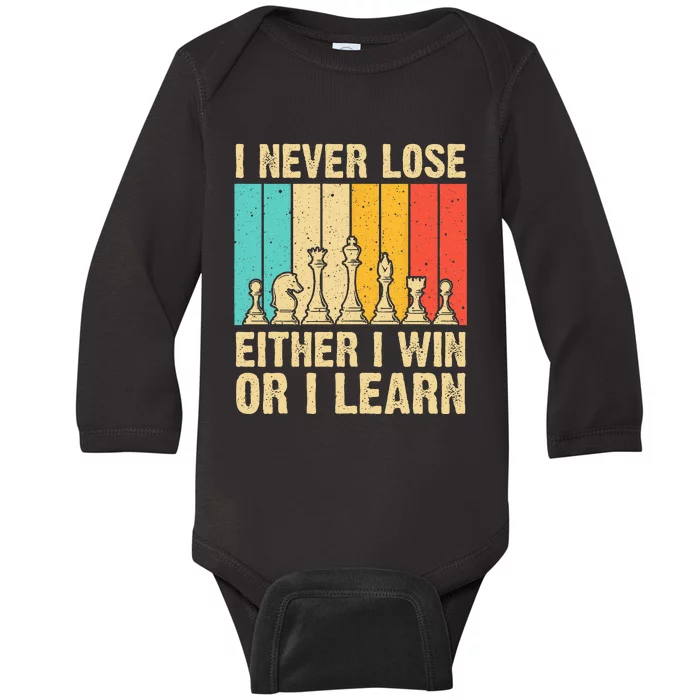 Cool Chess Lover Art Novelty Chess Player Baby Long Sleeve Bodysuit