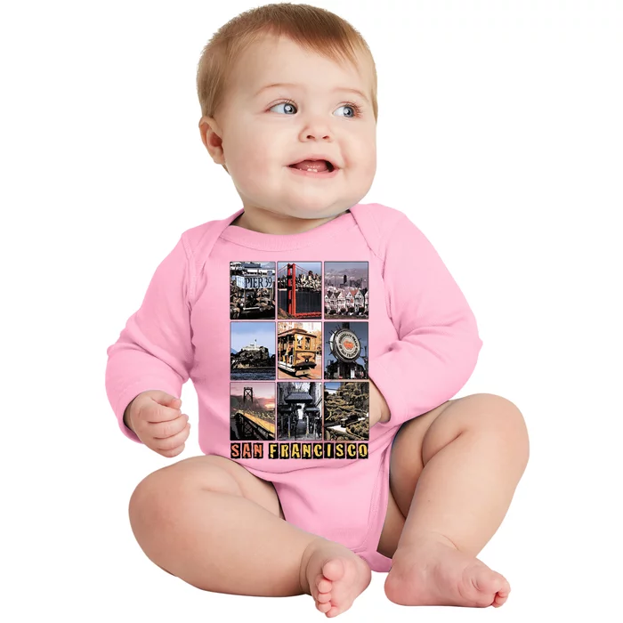 California Cali Life Los Angeles San Francisco Baby Long Sleeve Bodysuit