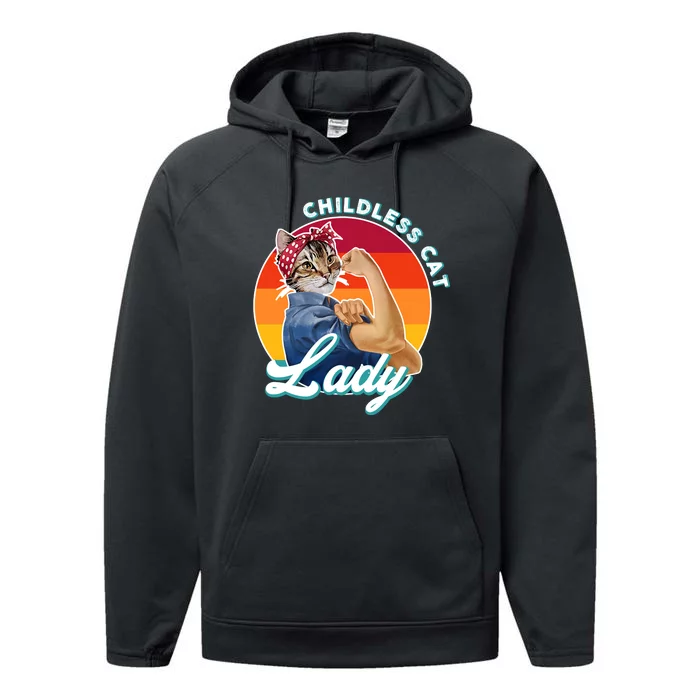 Childless Cat Lady Performance Fleece Hoodie