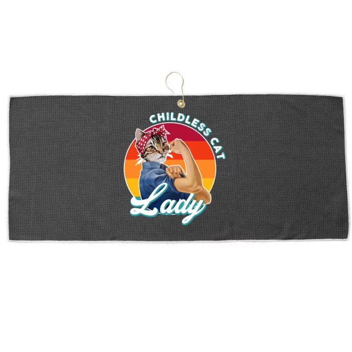 Childless Cat Lady Large Microfiber Waffle Golf Towel