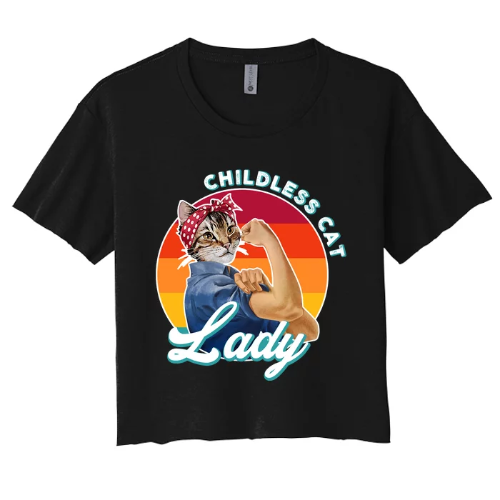 Childless Cat Lady Women's Crop Top Tee