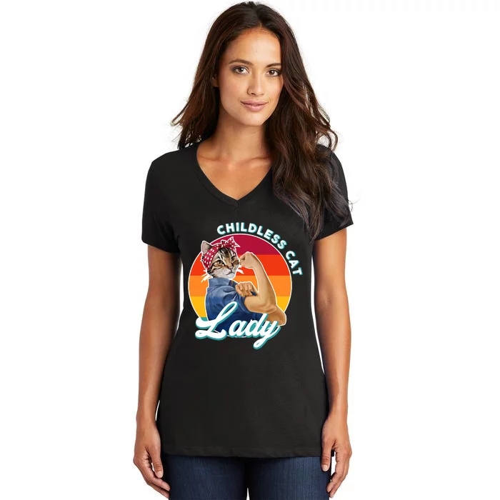 Childless Cat Lady Women's V-Neck T-Shirt