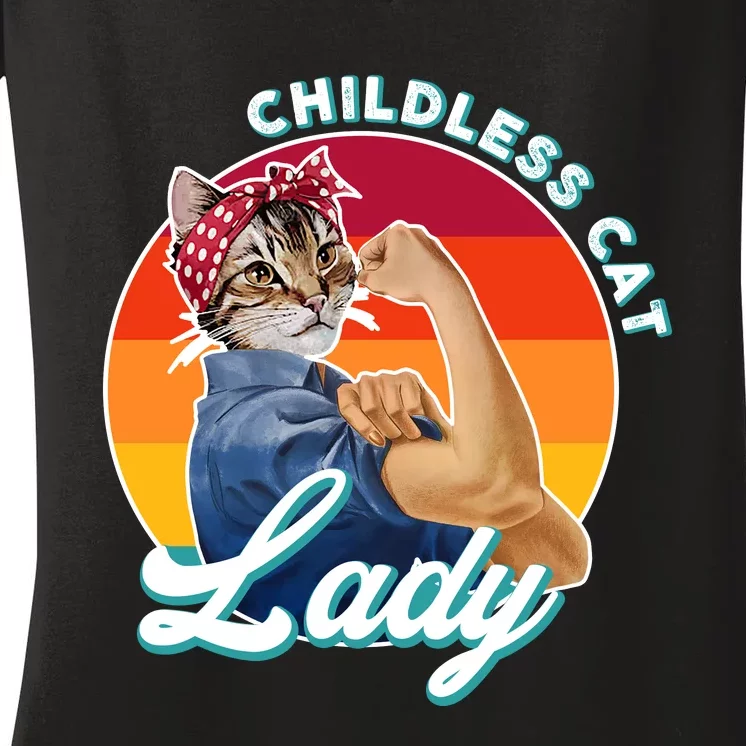 Childless Cat Lady Women's V-Neck T-Shirt