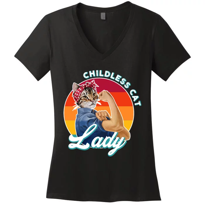 Childless Cat Lady Women's V-Neck T-Shirt