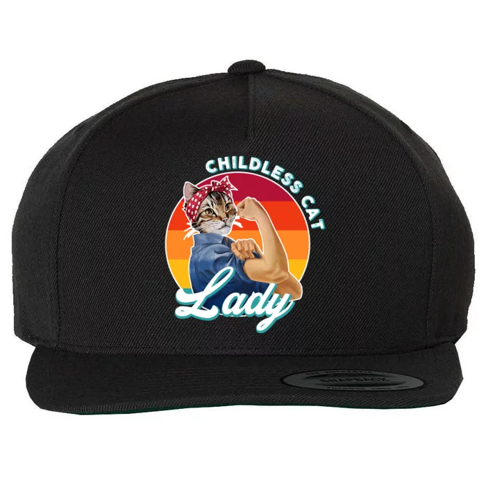 Childless Cat Lady Wool Snapback Cap