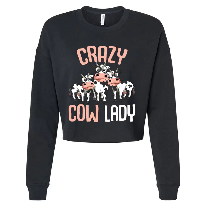 Crazy Cow Lady Cow Lover 6405 Cropped Pullover Crew