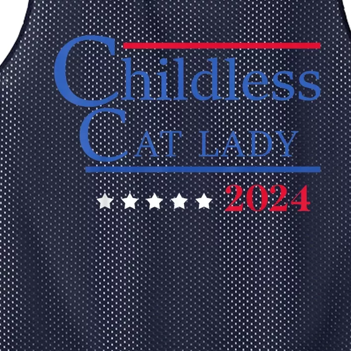 Childless Cat Lady 2024 Ladies Is Voting Kamala Mesh Reversible Basketball Jersey Tank