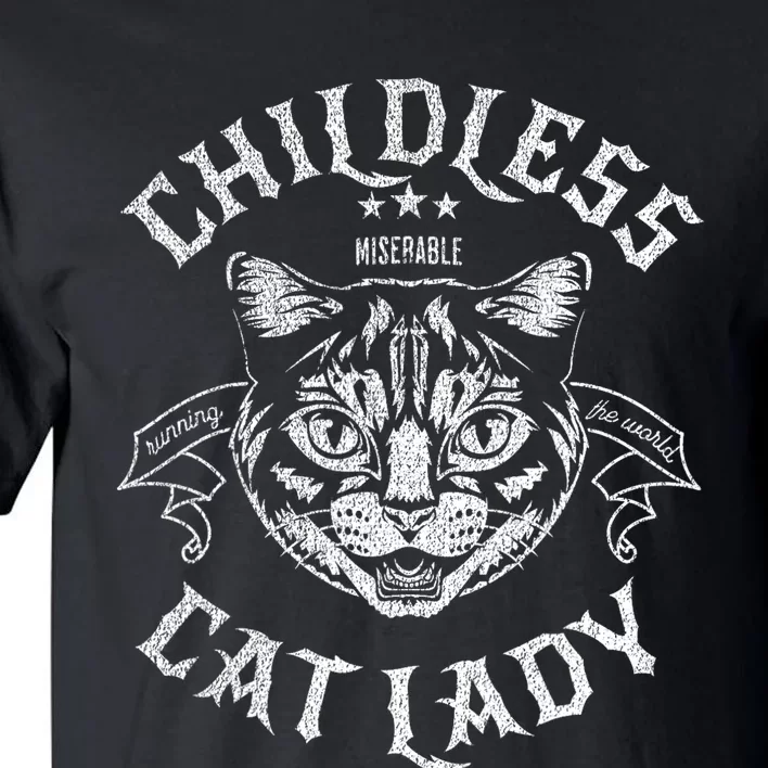 Childless Cat Lady Feminist Voting Ladies Is Voting Kamala Tall T-Shirt