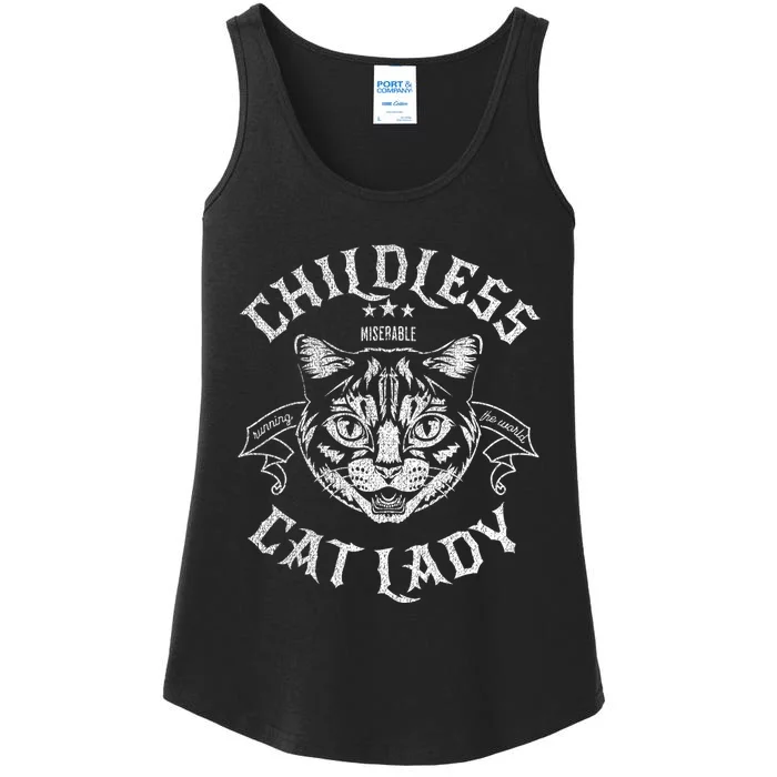 Childless Cat Lady Feminist Voting Ladies Is Voting Kamala Ladies Essential Tank