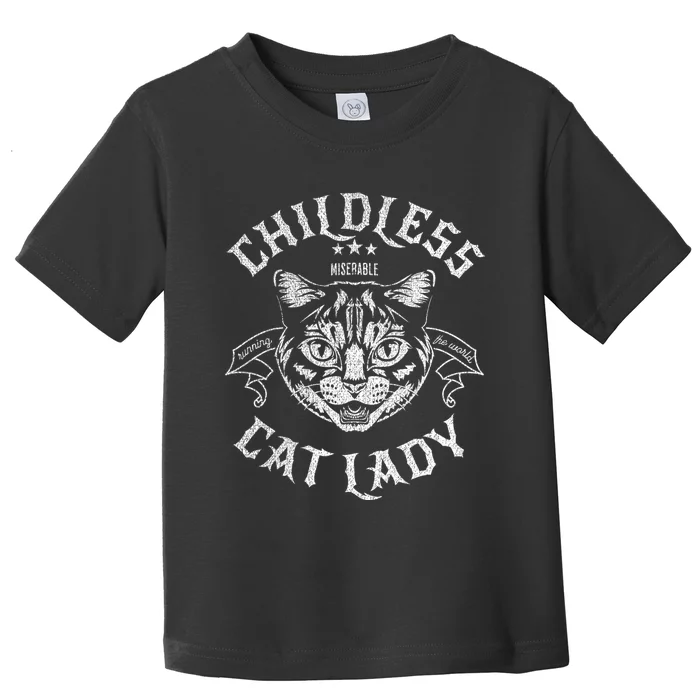 Childless Cat Lady Feminist Voting Ladies Is Voting Kamala Toddler T-Shirt