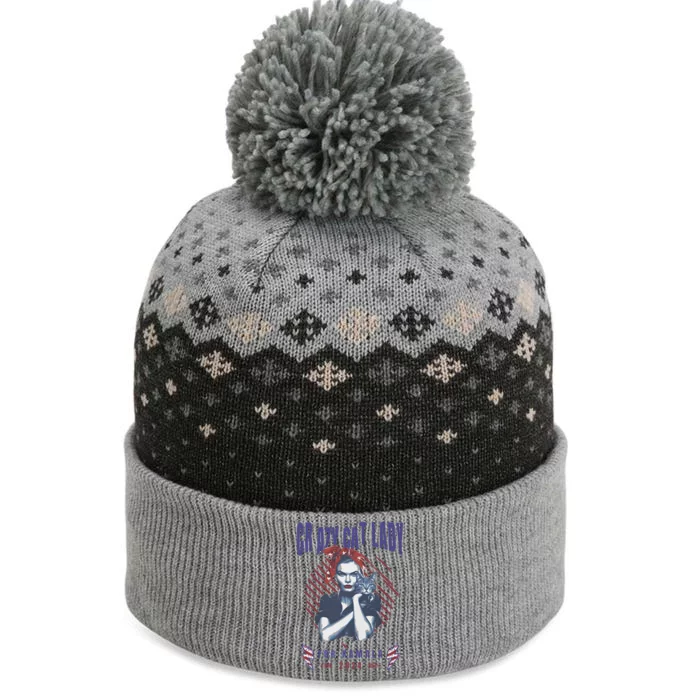 Crazy Cat Lady For Kamala 2024 Gift The Baniff Cuffed Pom Beanie